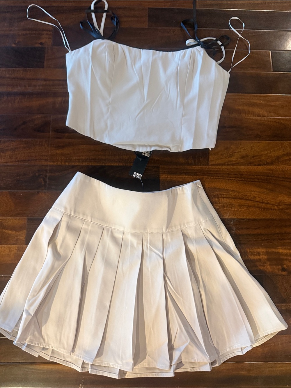 Tan Pleated Mini Skirt - Women's Skirt set